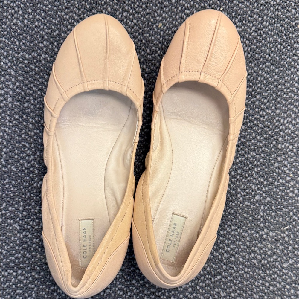 Cole Haan Women's Beige Pleated Flats